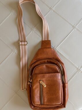 Brown crossbody sling bag chest bag for travel and daily .